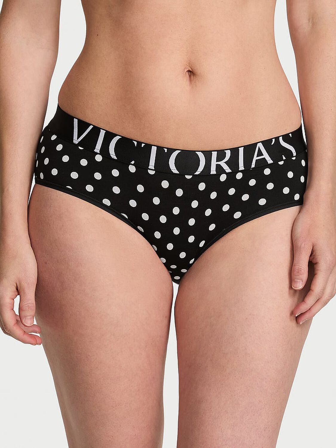 vs Cotton Exploded Logo Cotton Hiphugger Panty Black Dots 1 of 2 