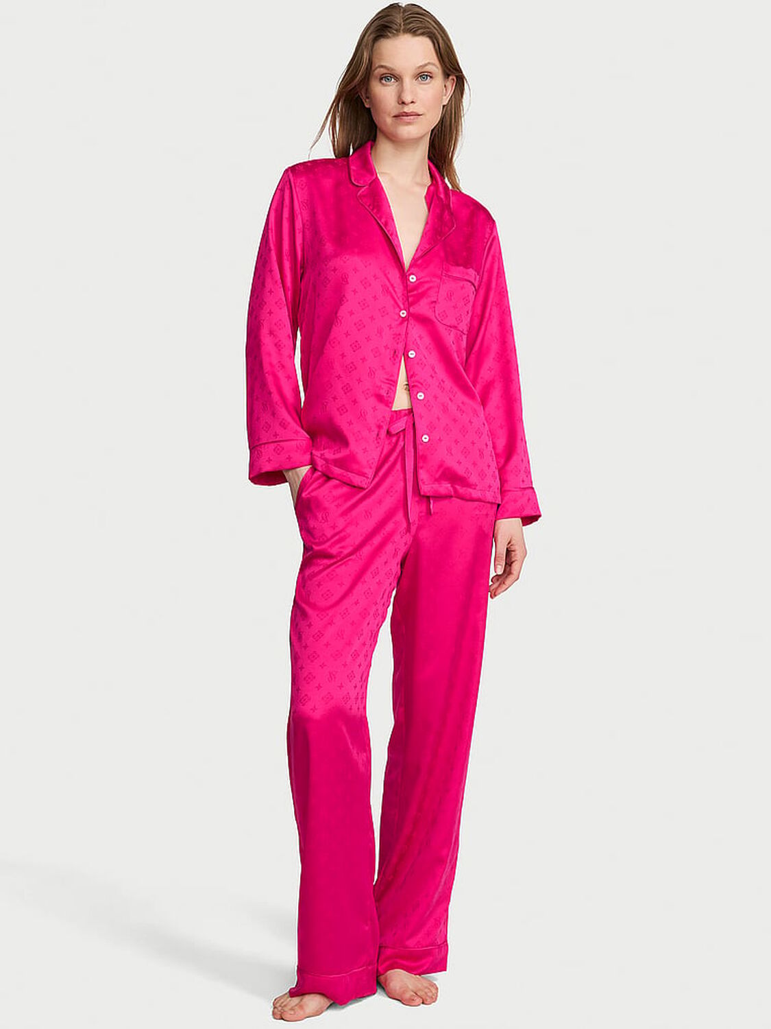 vs Victoria's Secret Signature Satin Long Pajama Set 1 of 2 