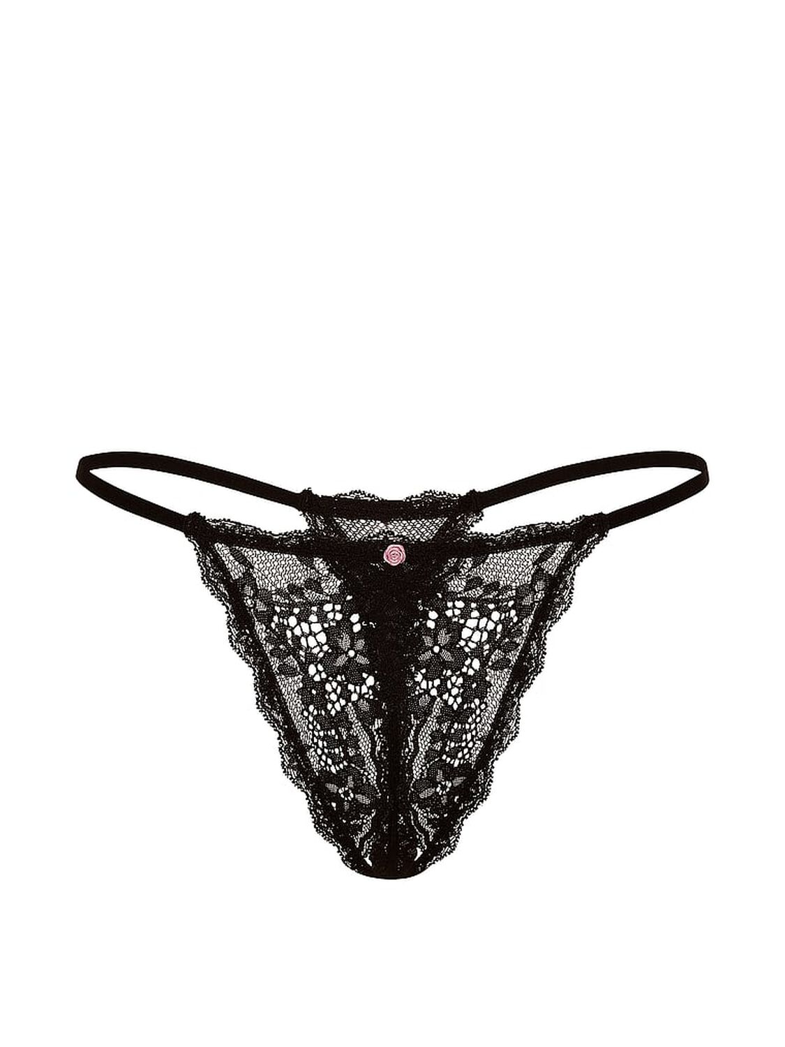 vs Dream Angels Lace Crotchless String Thong Panty Black 3 of 3 