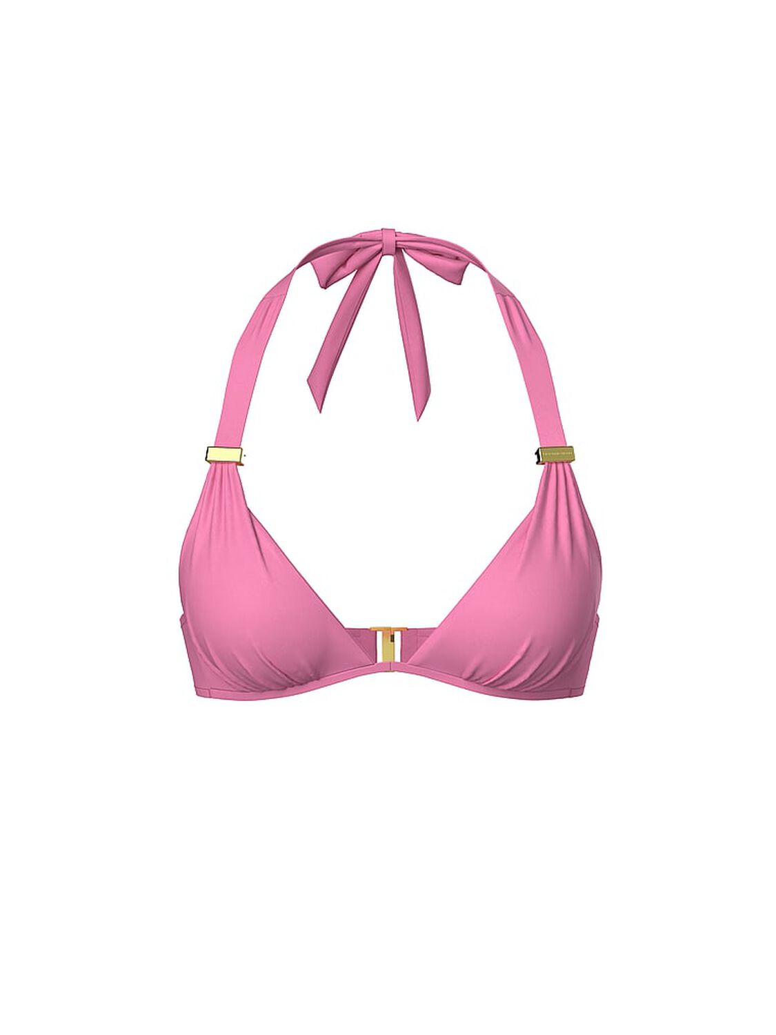 vs Victoria's Secret Swim Essential Harlow Halter Push-Up Bikini Top Pink Sugar 3 of 3 