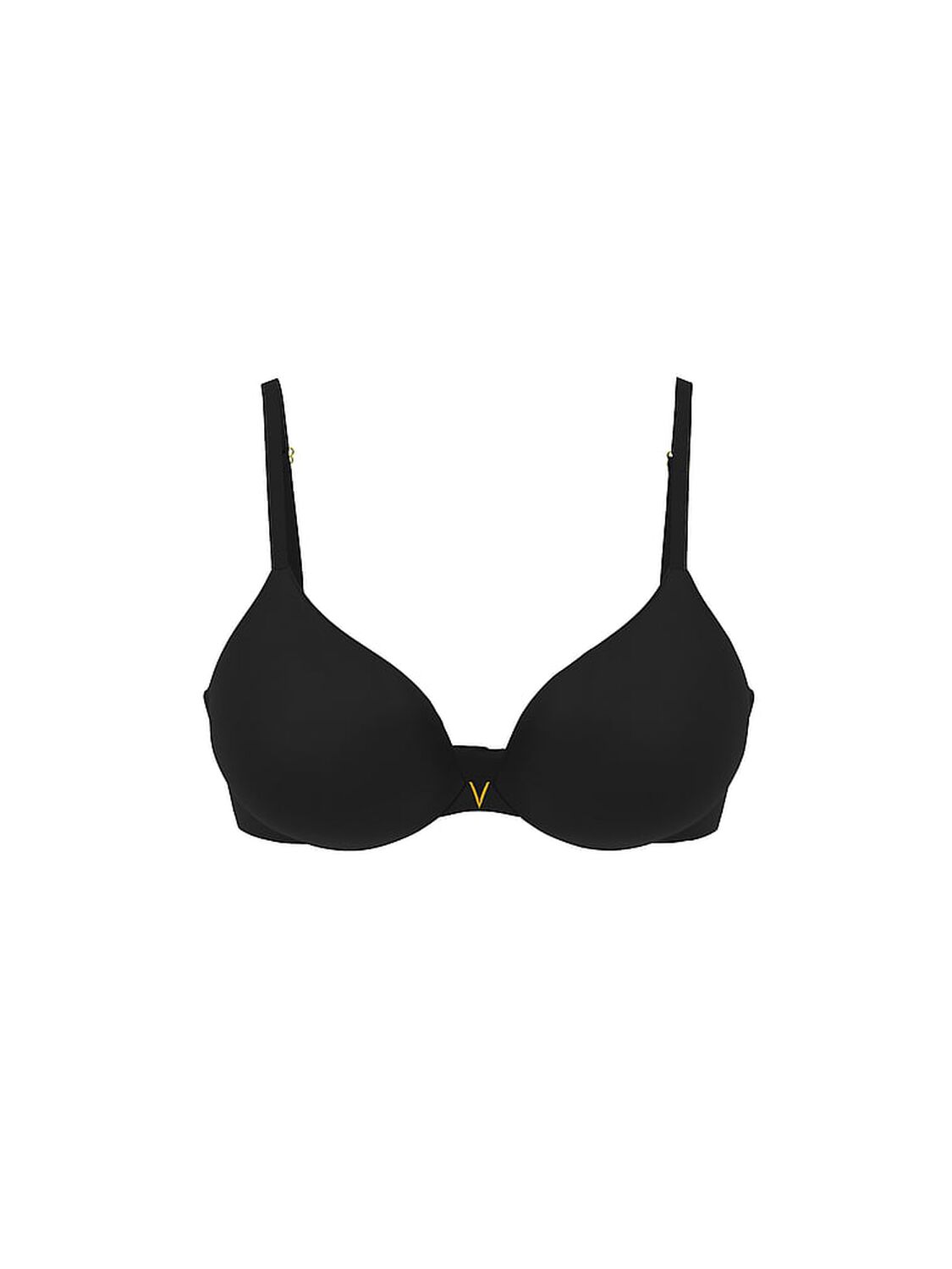 vs Love Cloud Smooth Lightly Lined Plunge Demi Bra Black 3 of 5 