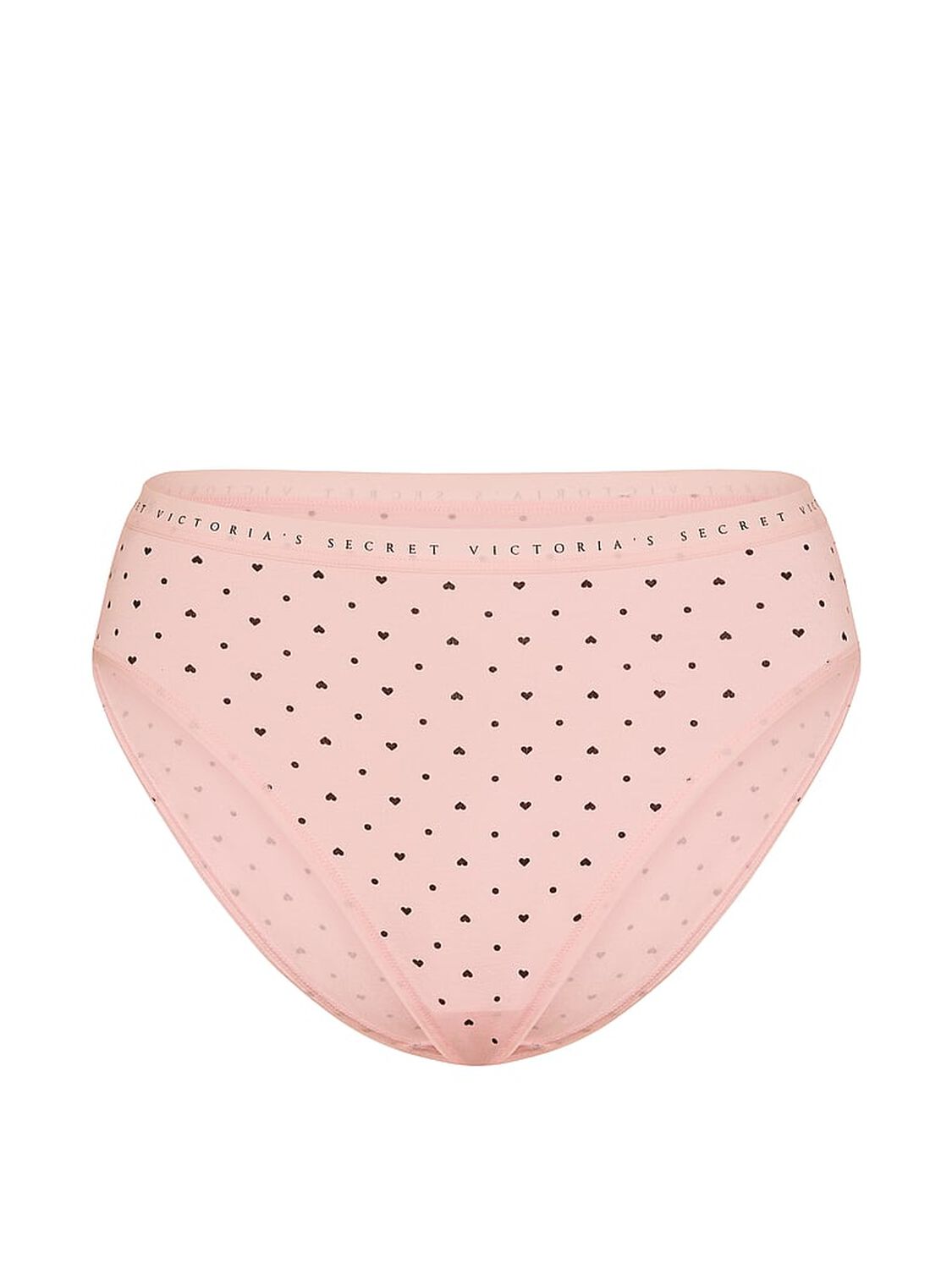 vs Victoria's Secret Stretch Cotton High-Leg Brief Panty Angel Pink Heart Dots 3 of 3 
