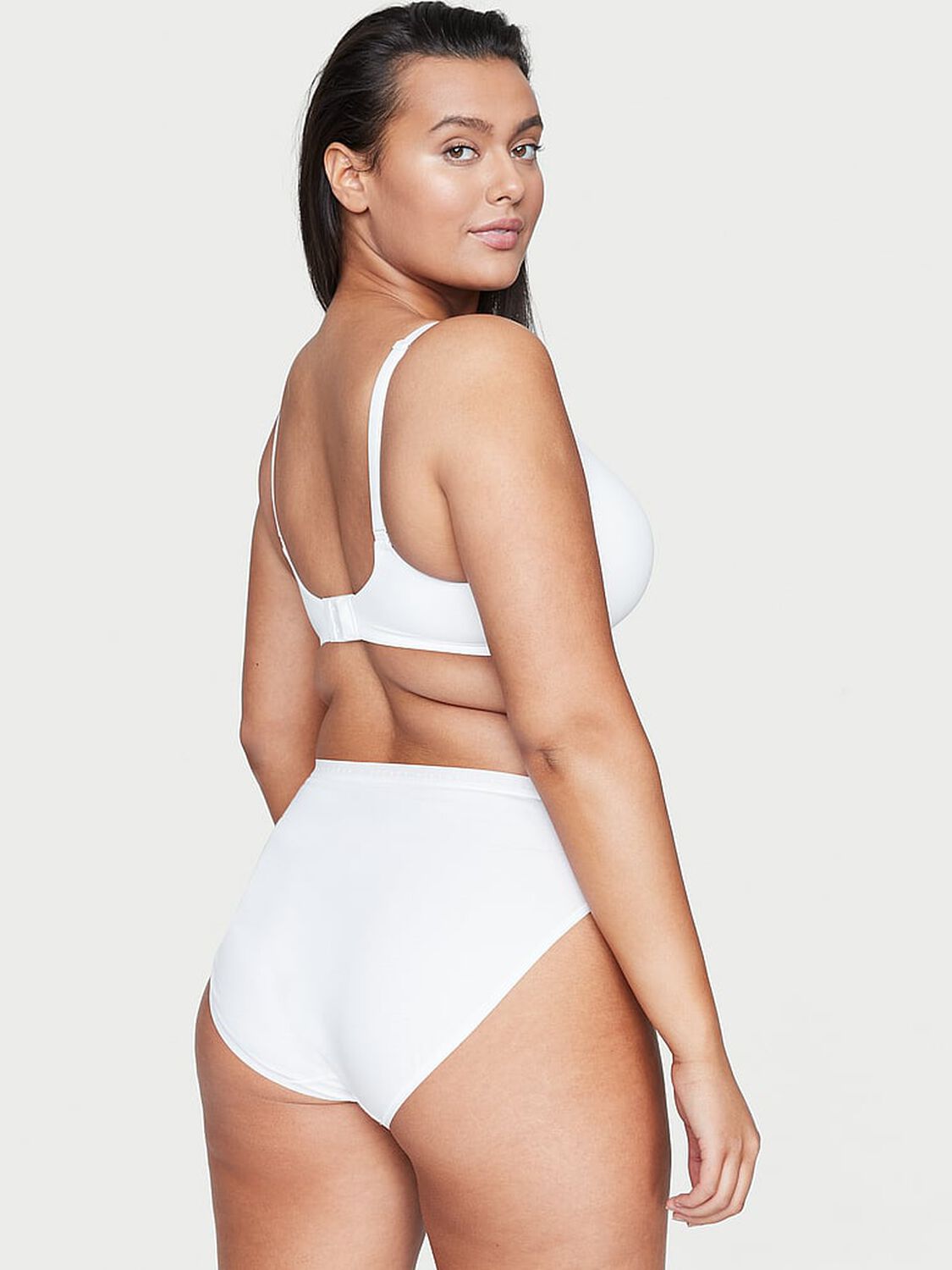 vs Victoria's Secret Stretch Cotton High-Leg Brief Panty Vs White 1 of 2 