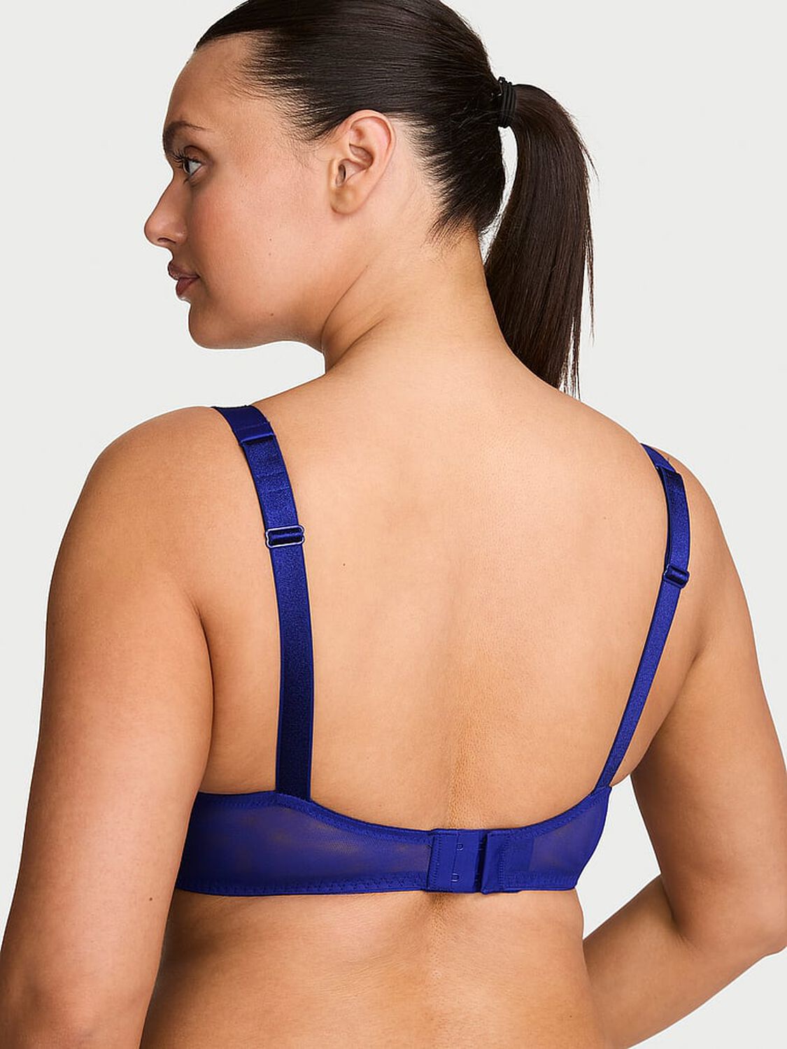 vs Very Sexy Bombshell Add-2-Cups Shine Strap Rose Lace Push-Up Bra Fantasia Blue 2 of 3 