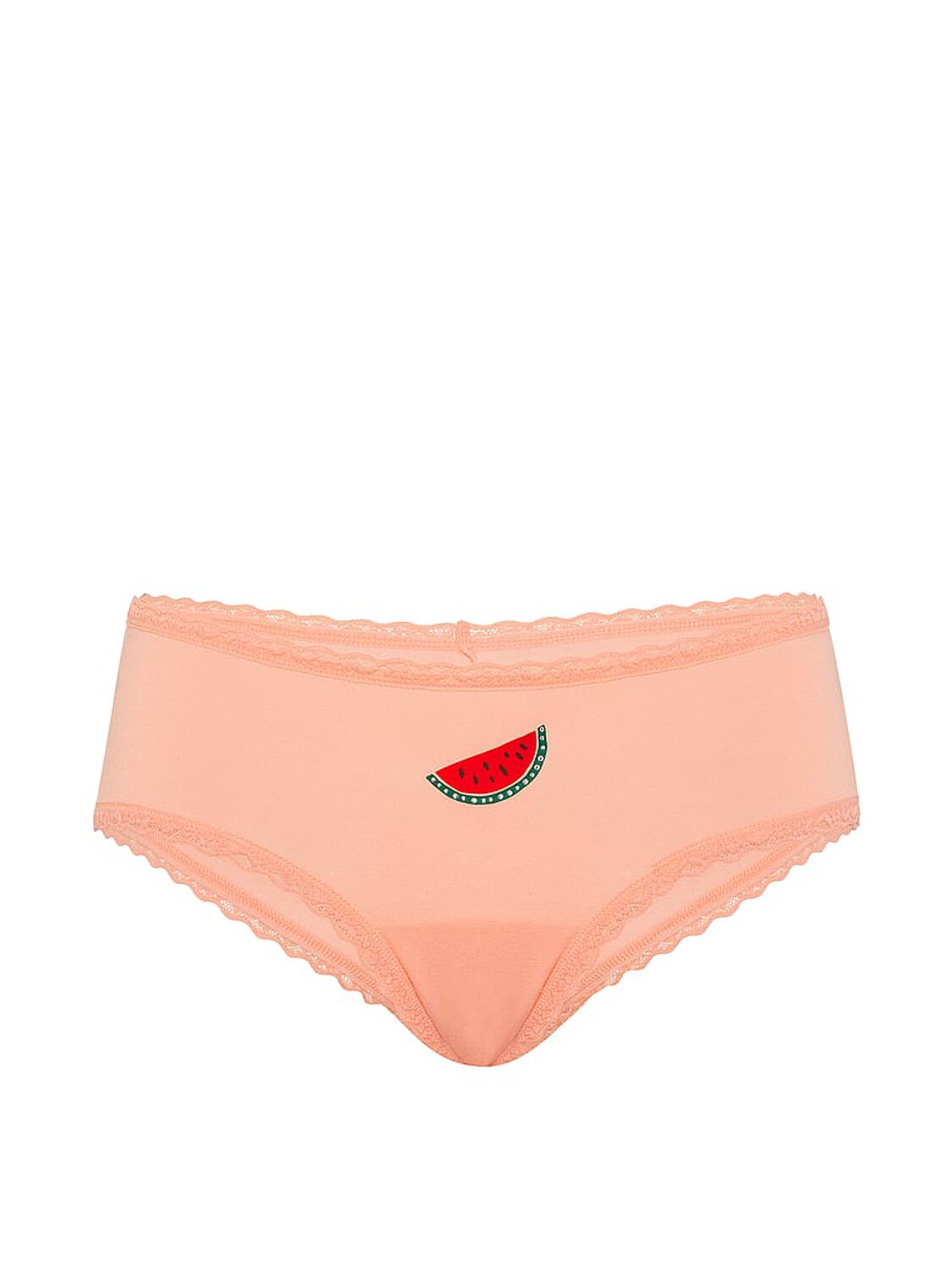 vs Lace Trim Cotton Lace-Waist Cheeky Panty Tropical Peach Watermelon 3 of 3 