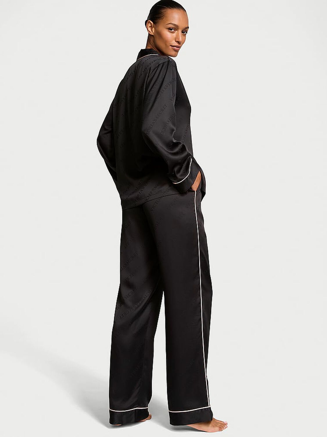 vs Victoria's Secret Glazed Satin Long Pajama Set 2 of 3 
