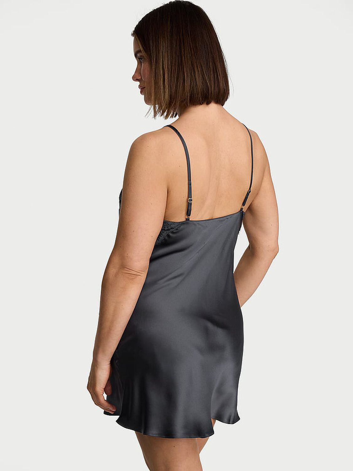 vs Dream Angels Satin Lace-Trim Short Slip Dress 2 of 2 