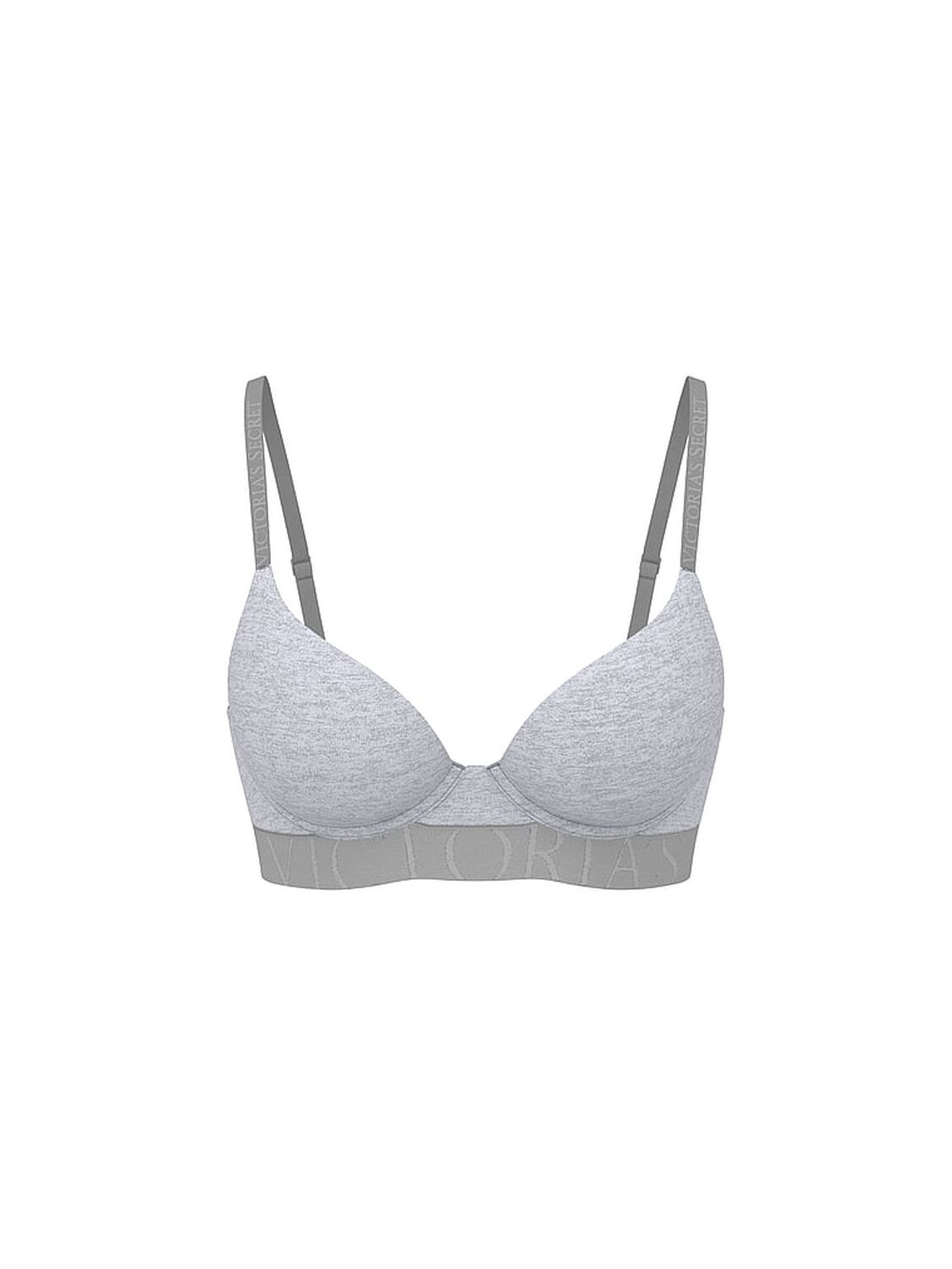 vs The T-Shirt Perfect Shape Cotton Exploded Logo Push-Up Bra Medium Heather Grey 3 of 3 