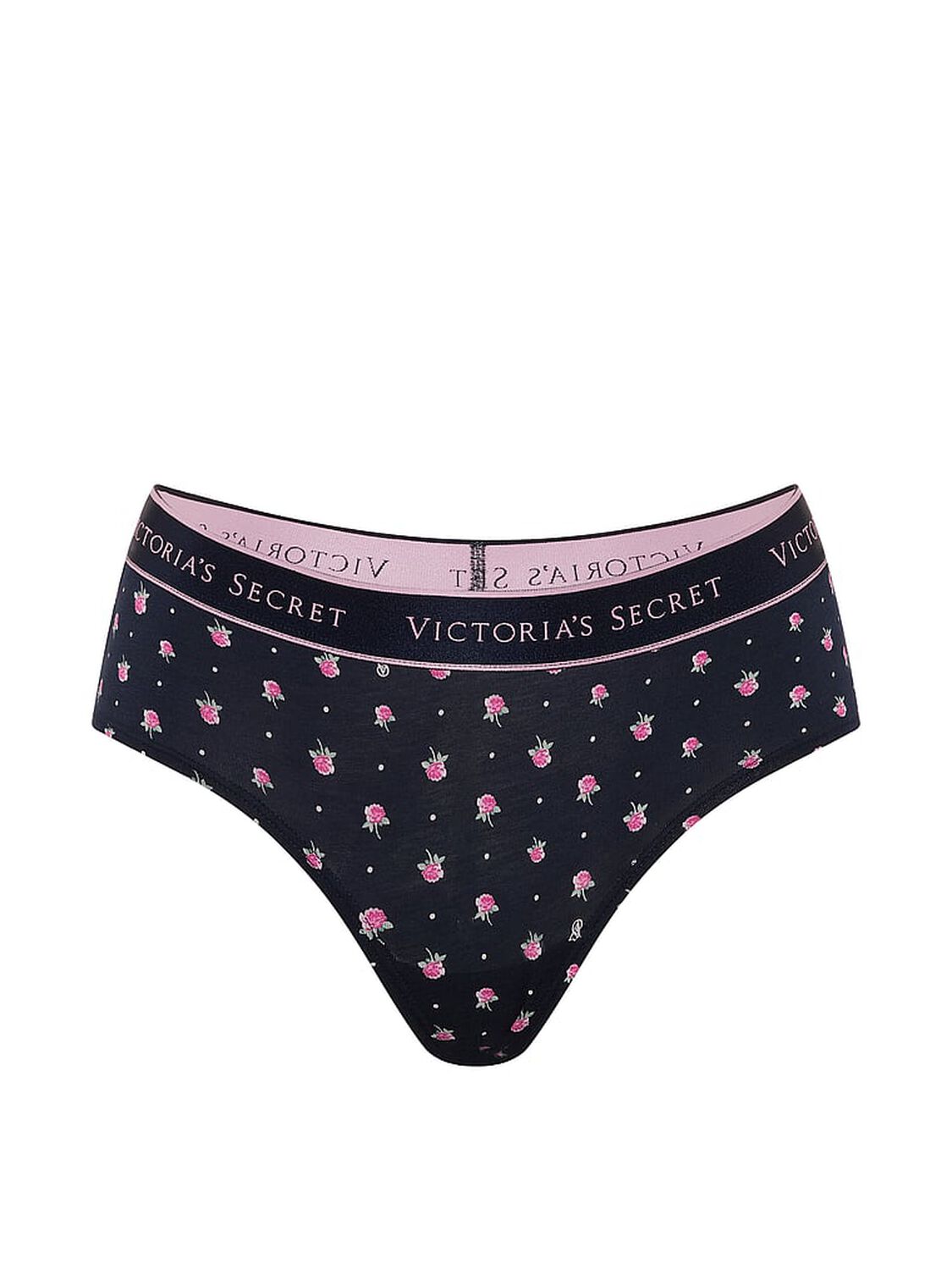 vs Cotton Logo Low-Rise Cheeky Panty Classic Navy Floral 3 of 3 