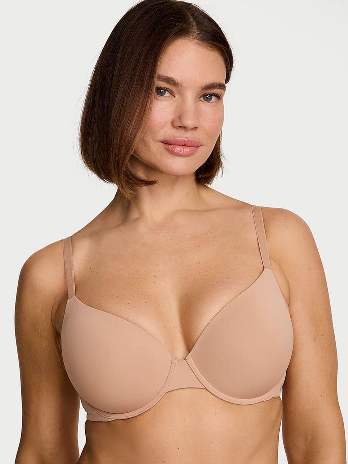 vs The T-Shirt Smooth Lightly Lined Demi Bra Praline 1 of 3 