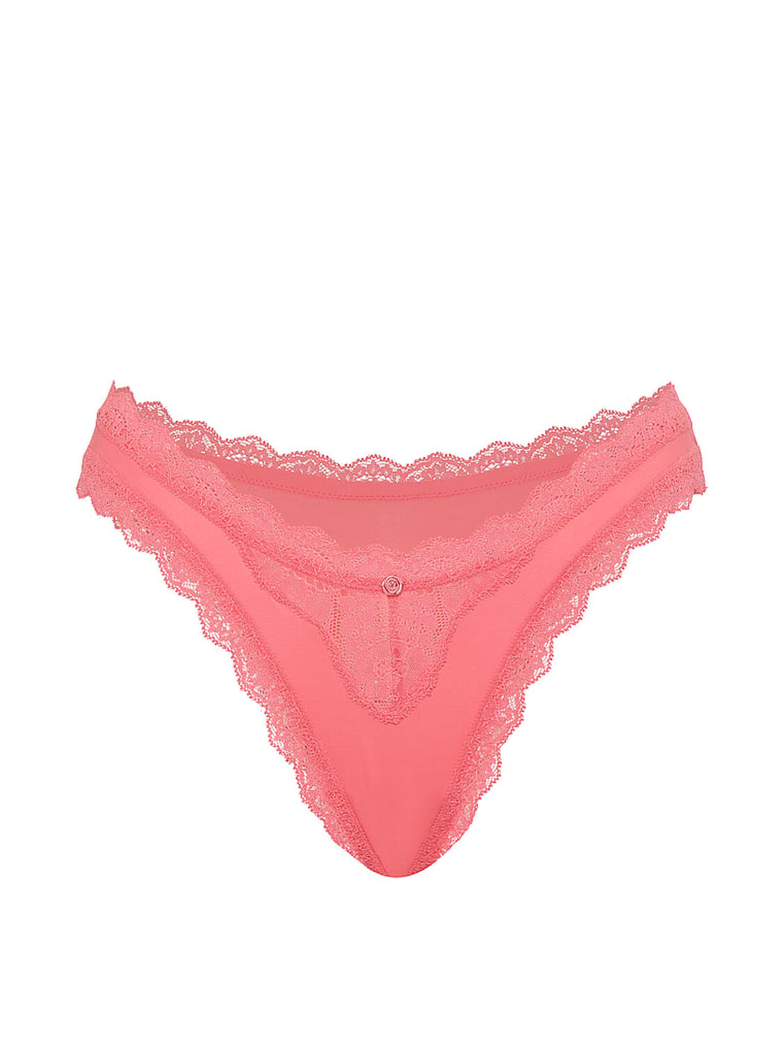 vs Dream Angels Lace-Trim Brazilian Panty Wild Salmon 3 of 3 