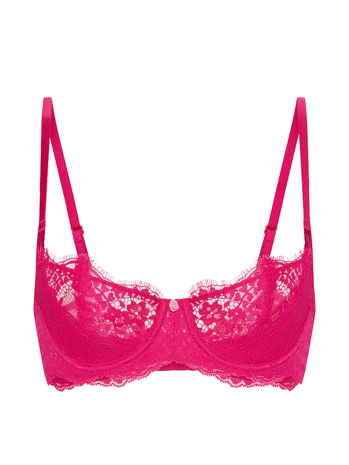 vs Dream Angels Wicked Unlined Lace Balconette Bra Vibrant Fuchsia 3 of 4 