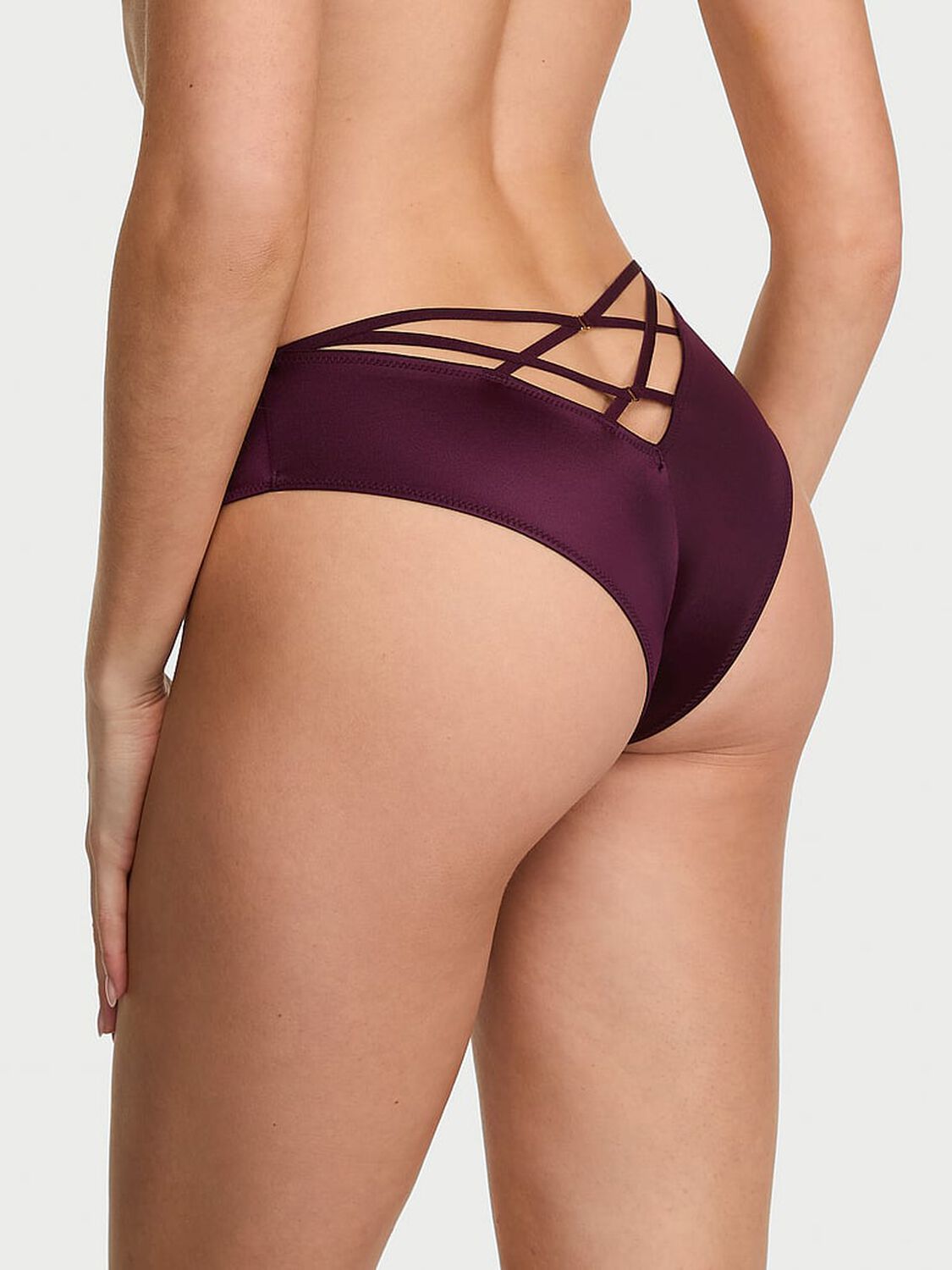 vs Very Sexy Strappy-Back High-Leg Cheeky Panty Winter Wine 2 of 3 