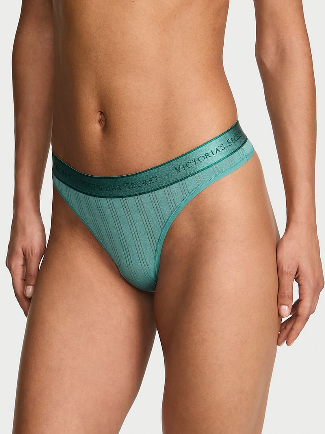 vs Cotton Ultra-Fine Modal Logo Thong Panty Gentle Green 1 of 2 