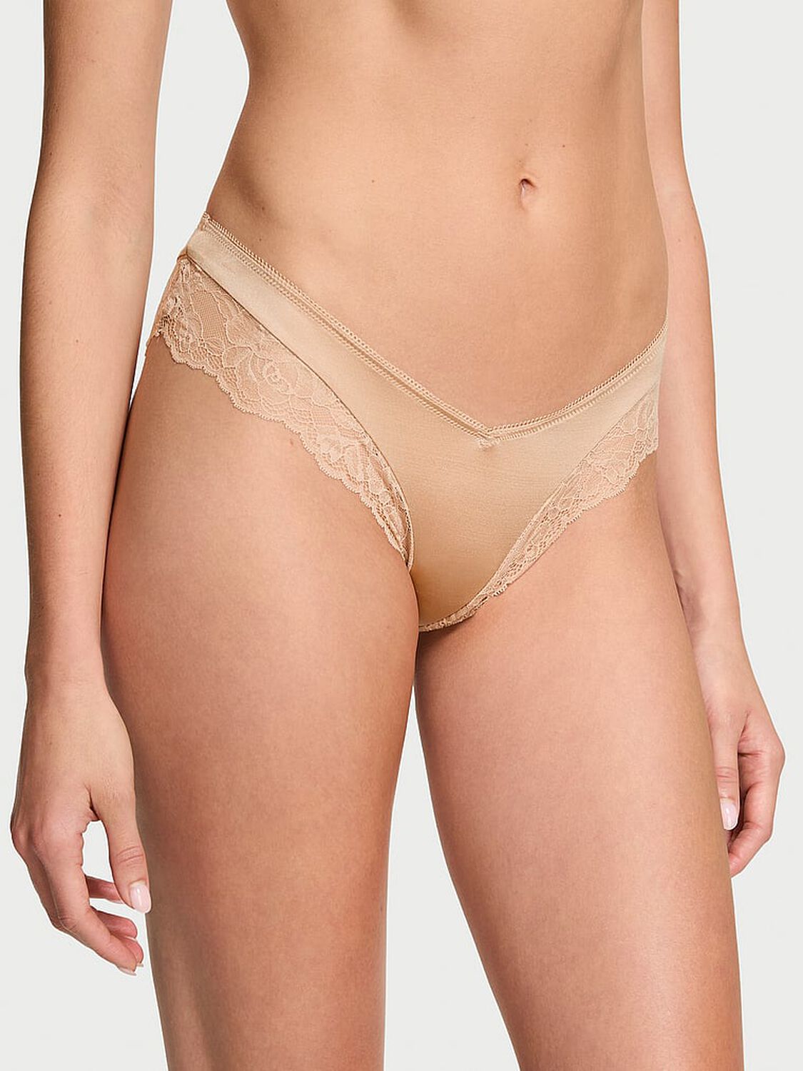vs Very Sexy Rose Lace-Trim High-Leg Cheeky Panty 1 of 3 