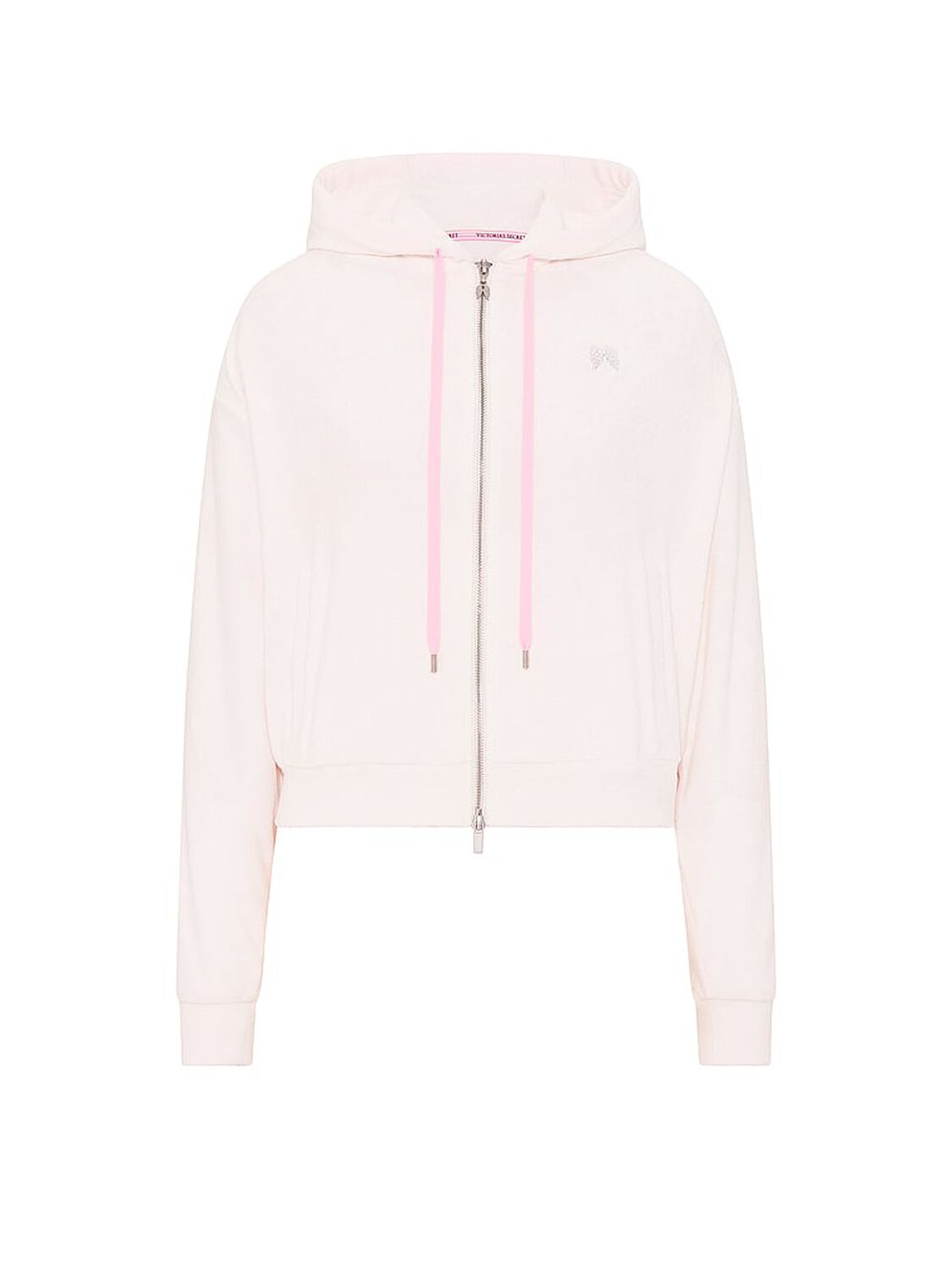 vs Angel Essentials Micro Terry Full-Zip Hoodie Coconut White 3 of 3 