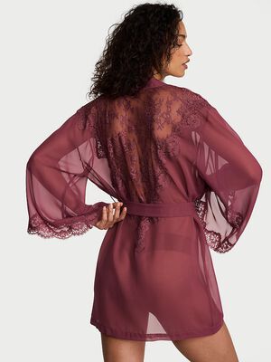 Chiffon & Lace Short Robe