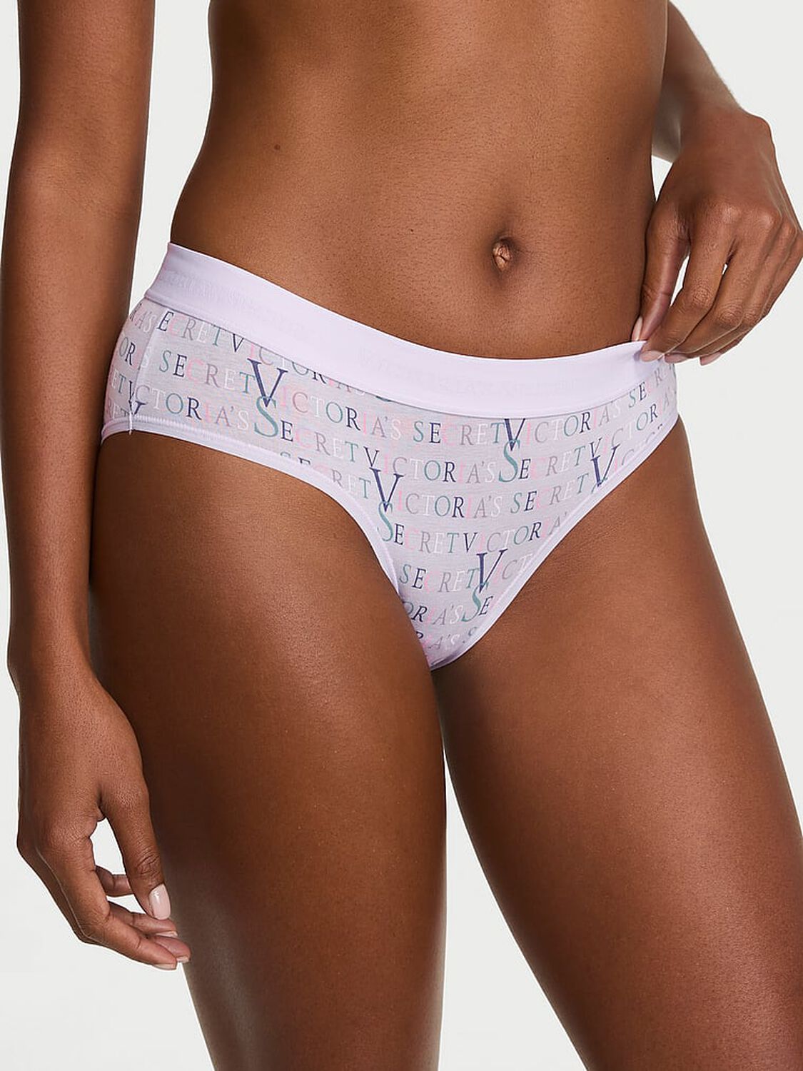 vs Cotton Logo Cotton Hiphugger Panty Purple Whisper Heritage 1 of 2 