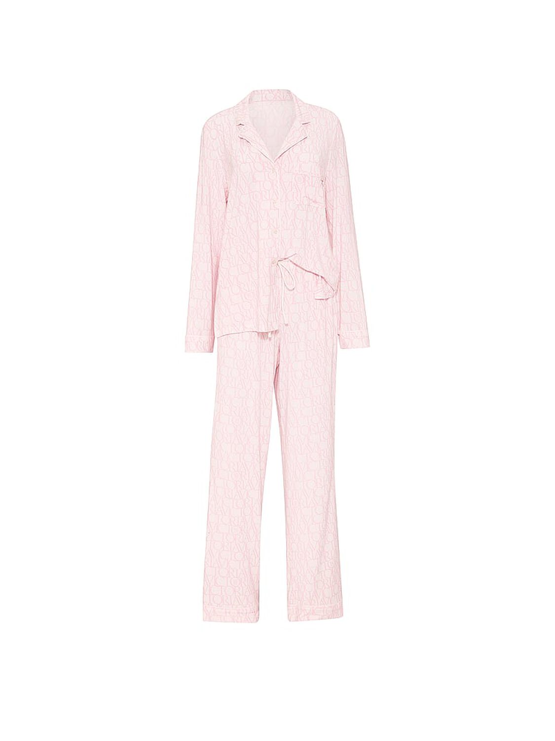 vs Victoria's Secret SoSoft&trade; Modal Long Pajama Set Coconut White/Pink Logos 3 of 3 