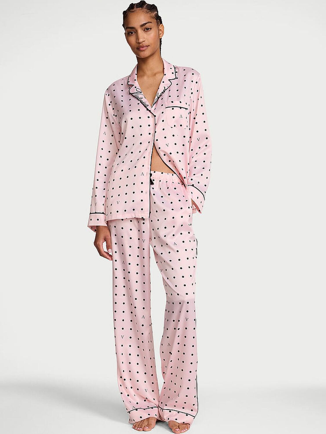 vs Victoria's Secret Signature Satin Long Pajama Set 1 of 3 