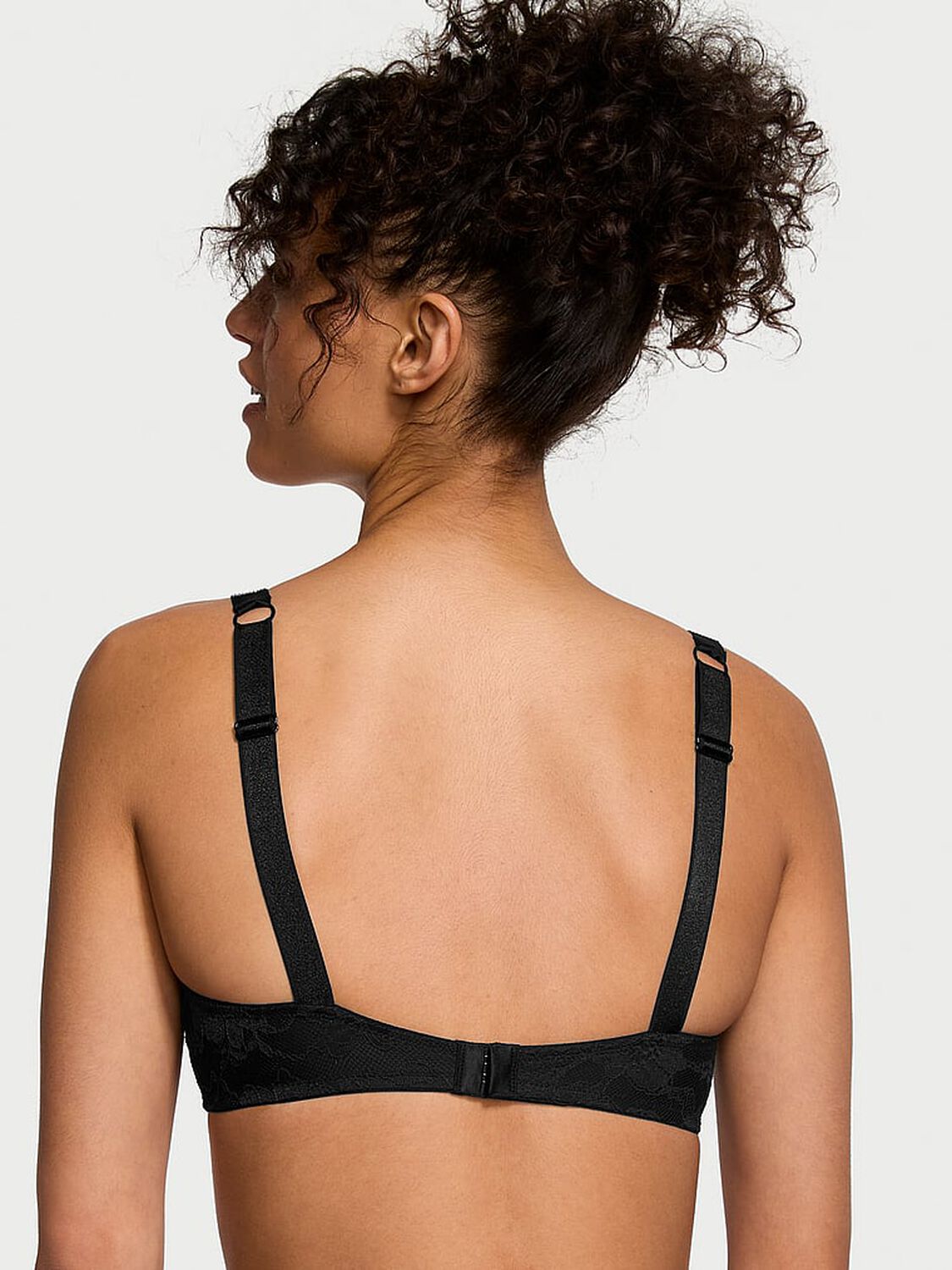 vs Very Sexy Shine Strap Lace Scoop Bralette Black 2 of 4 