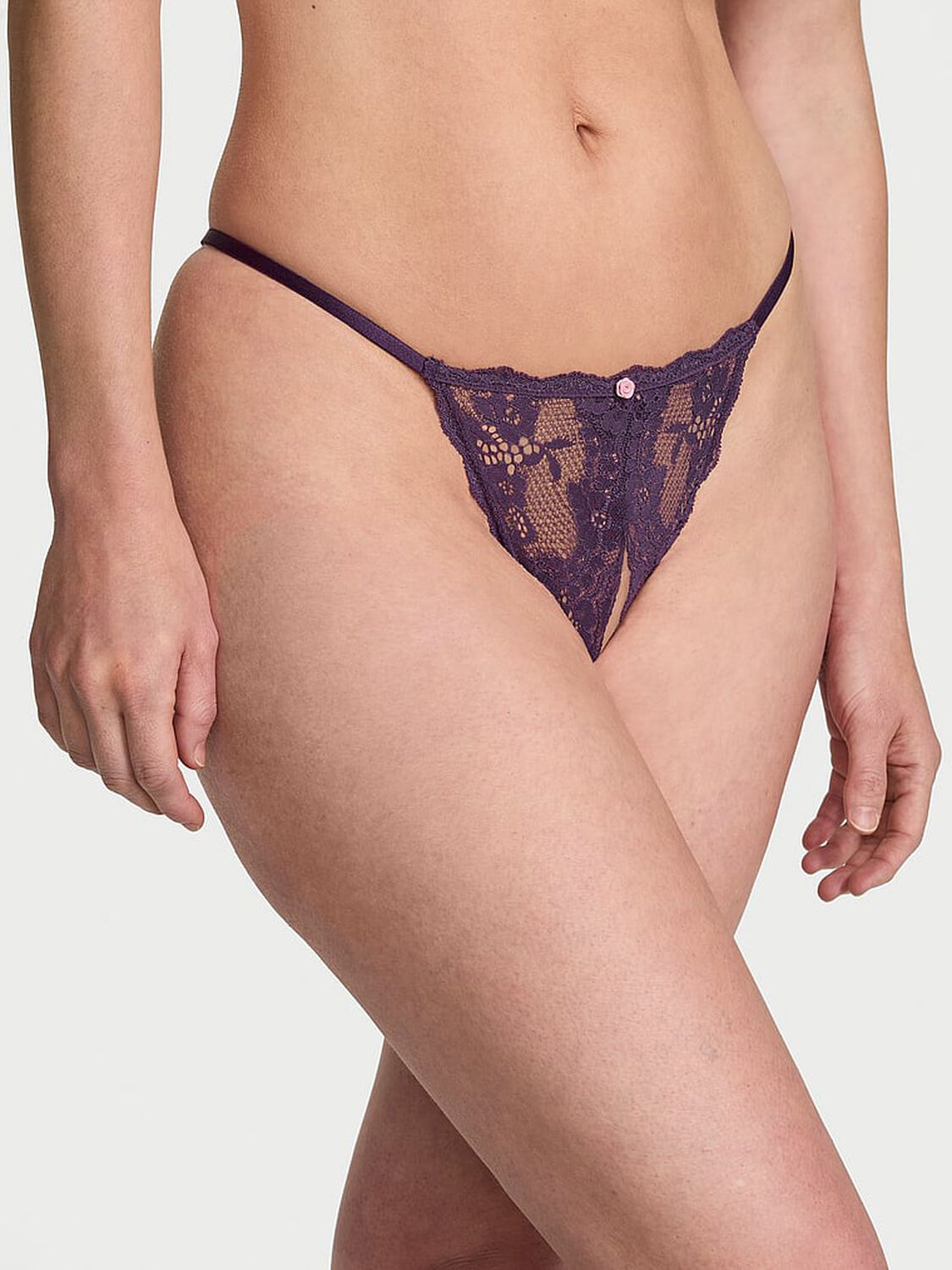vs Dream Angels Lace Peekaboo String Thong Panty 1 of 2 