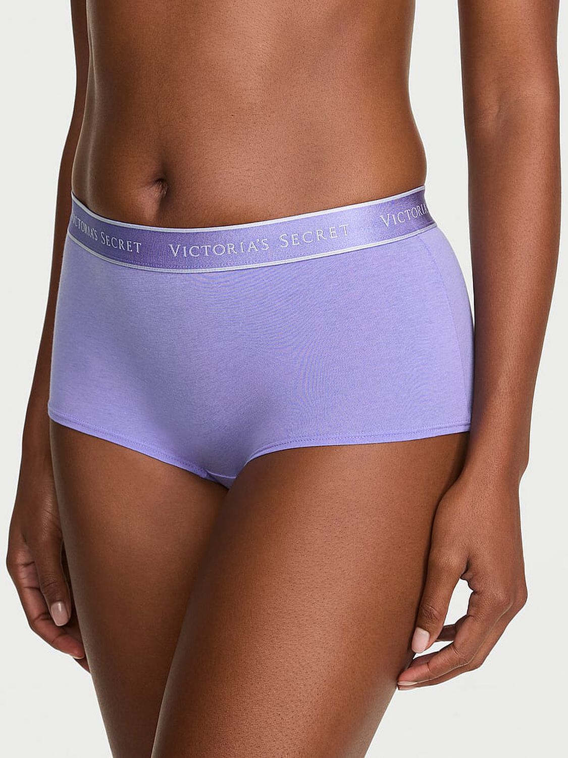 vs Cotton Logo Cotton Boyshort Panty Periwinkle 1 of 2 