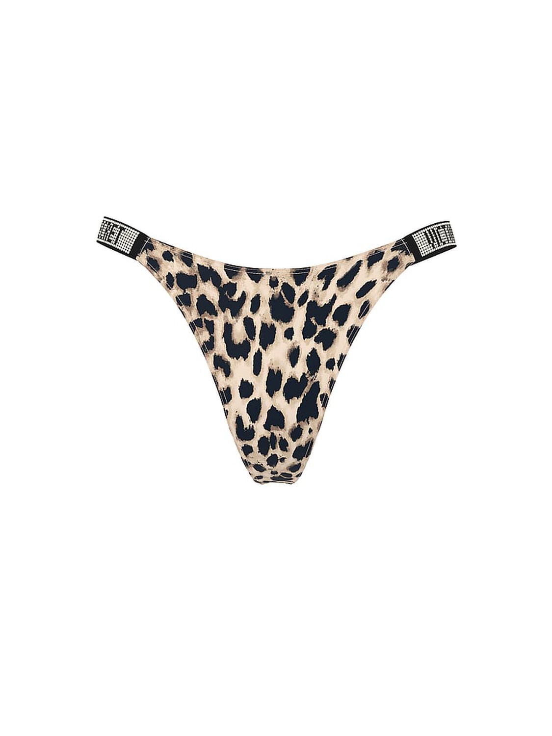 vs Very Sexy Logo Shine Strap Thong Panty Beige Leopard 1 of 3 