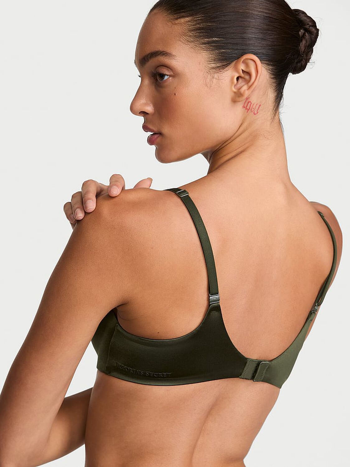 vs Body By Victoria FlexFactor High-Shine Lightly Lined Balconette Bra Olive 2 of 3 
