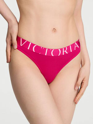Exploded Logo Cotton Thong Panty