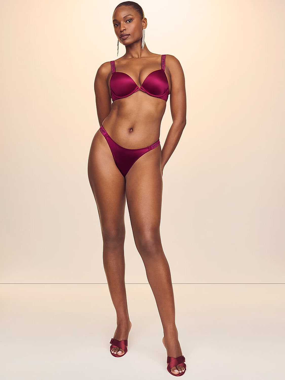 vs Very Sexy Logo Shine Strap Thong Panty Fresh Jam 3 of 3 