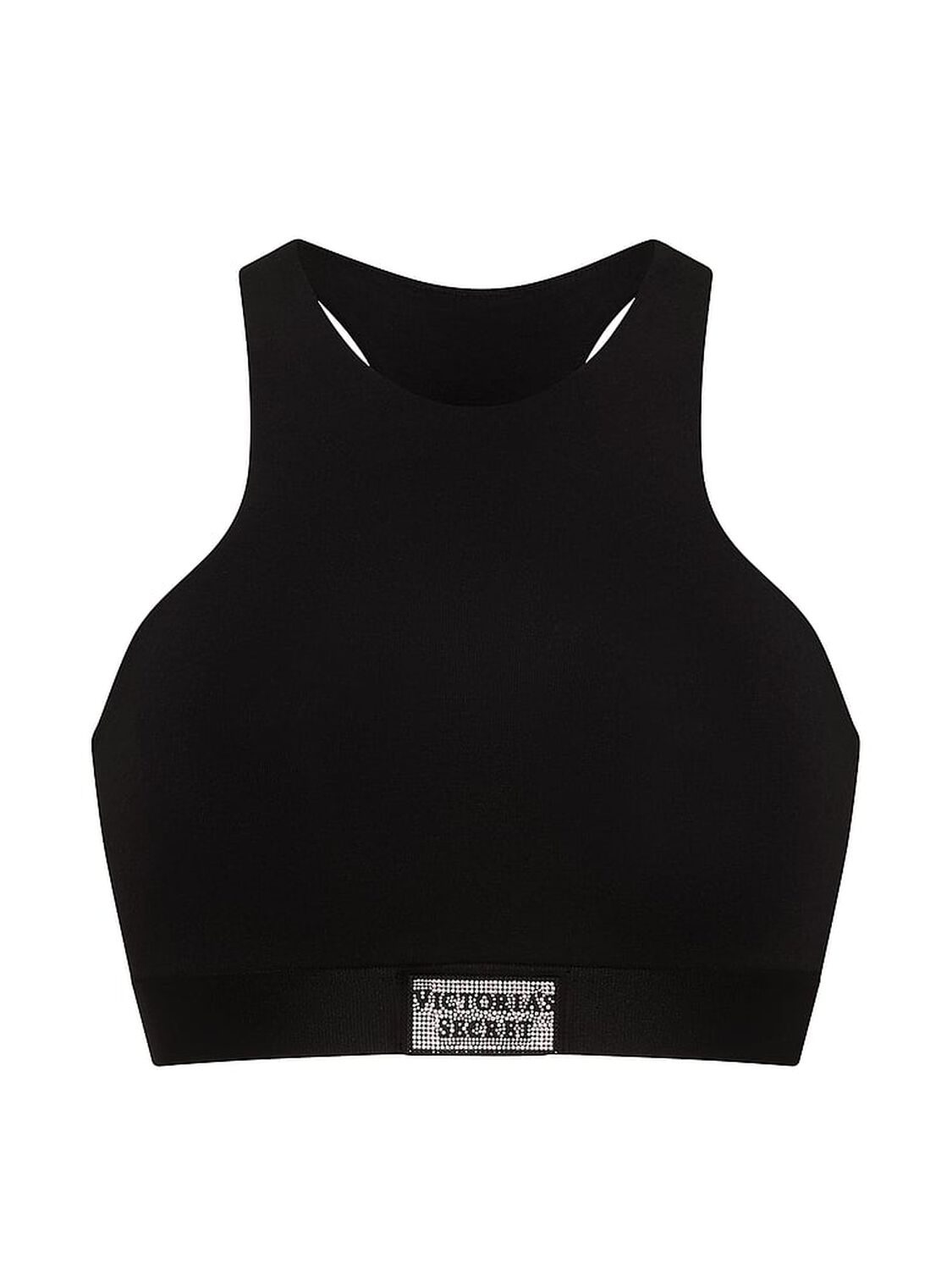 vs The T-Shirt Cotton Shine Patch Unlined High-Neck Bralette Black 3 of 3 