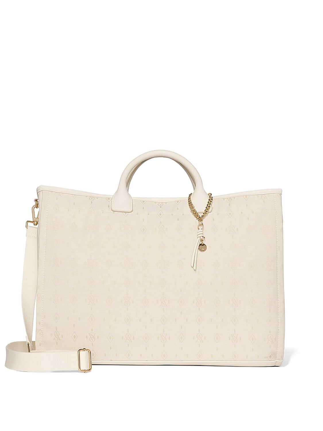 vs Victoria's Secret Handle Tote Bag White Foyard 1 of 3 
