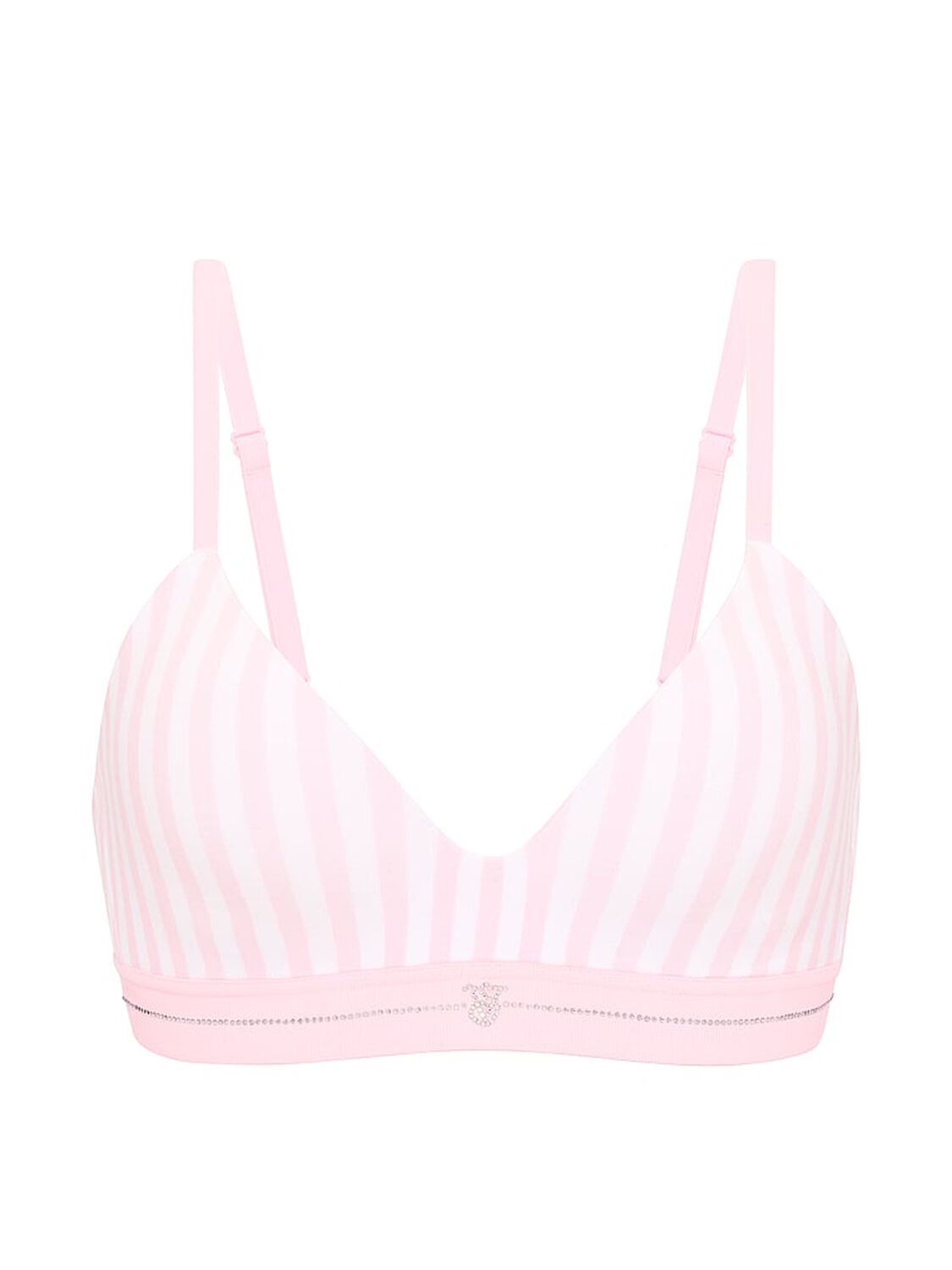 vs The T-Shirt Signature Shine Cotton Lightly Lined Wireless Bra Iconic Stripe 3 of 3 