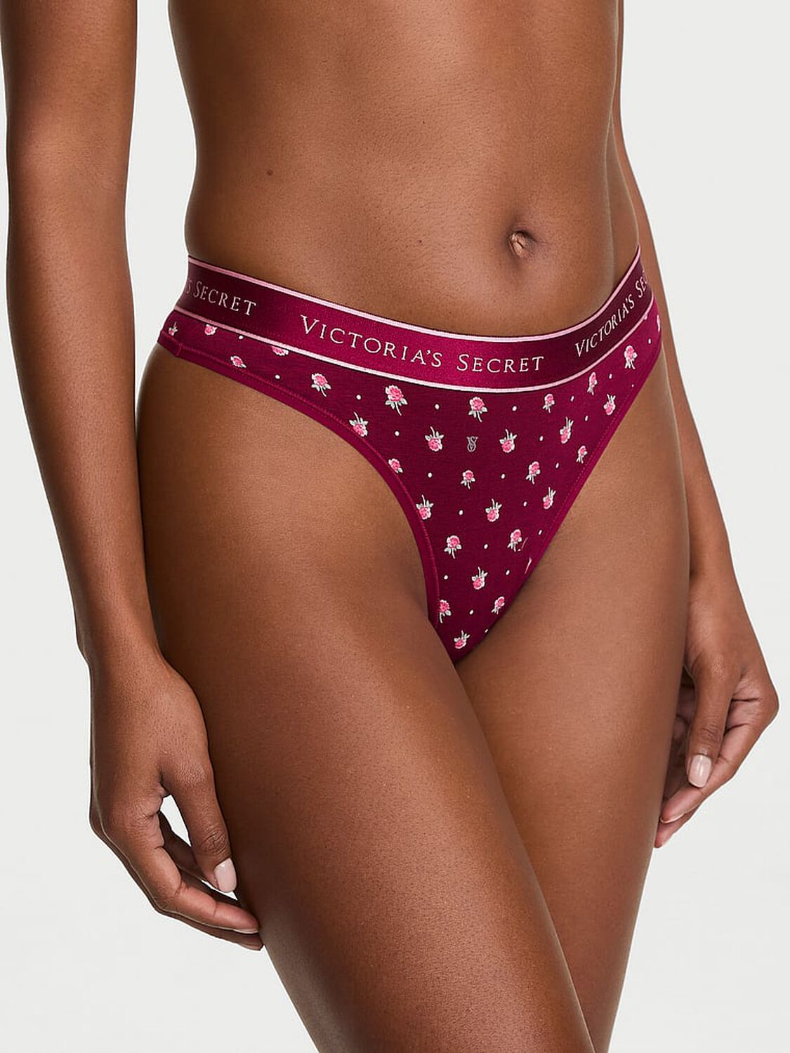 vs Cotton Logo Cotton Thong Panty Fresh Jam Floral 1 of 2 