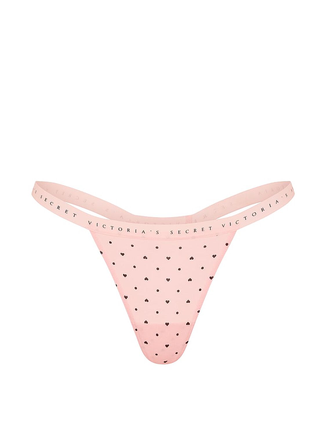vs Victoria's Secret Stretch Cotton V-String Panty Angel Pink Heart Dots 3 of 3 