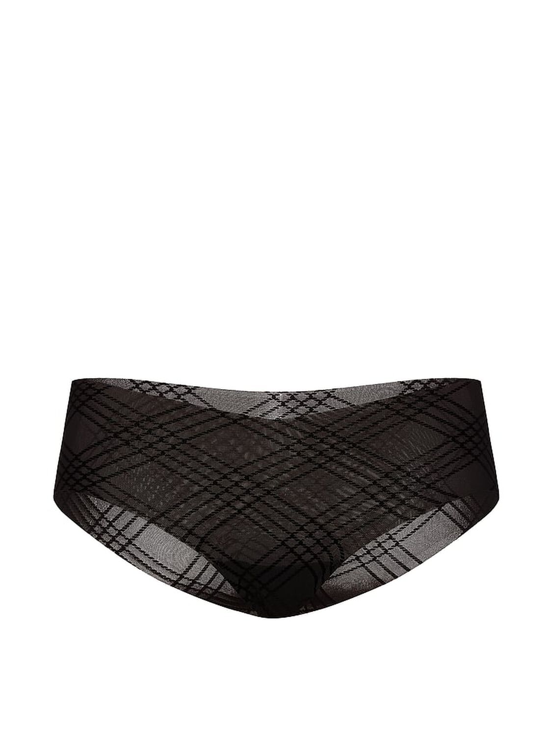 vs No-Show No-Show Plaid Mesh Cheeky Panty Black Flock Plaid 3 of 3 