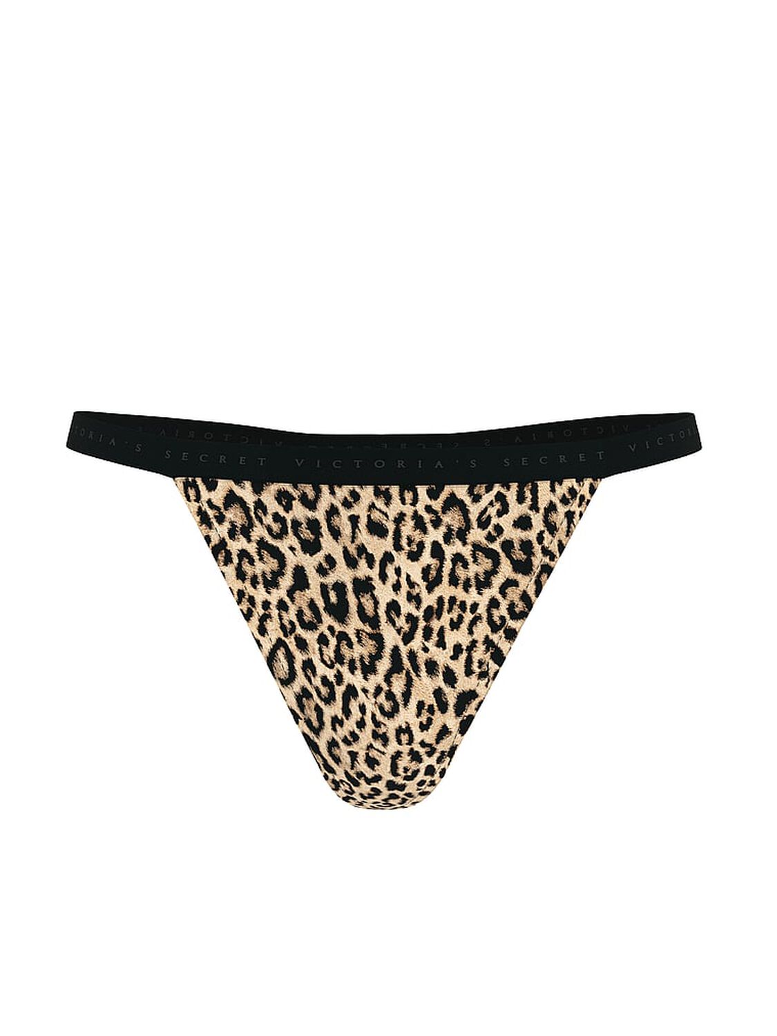 vs Victoria's Secret Stretch Cotton V-String Panty Natural Leopard 1 of 5 