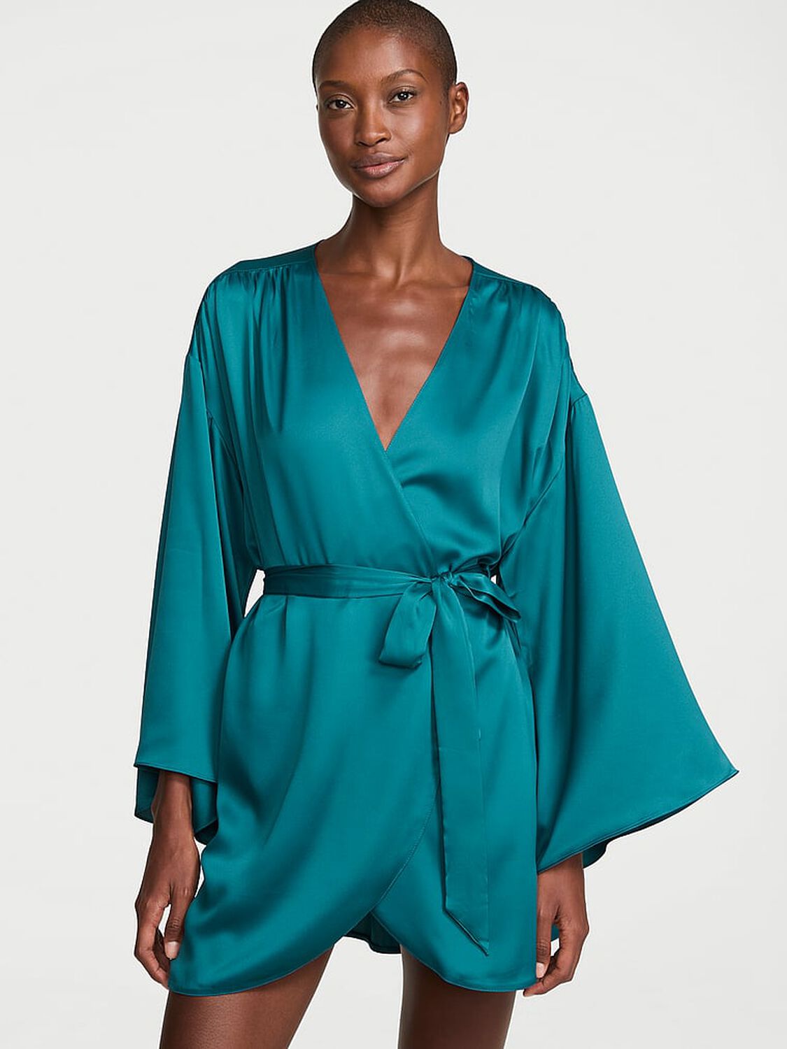 vs Victoria's Secret Satin Short Robe 1 of 3 
