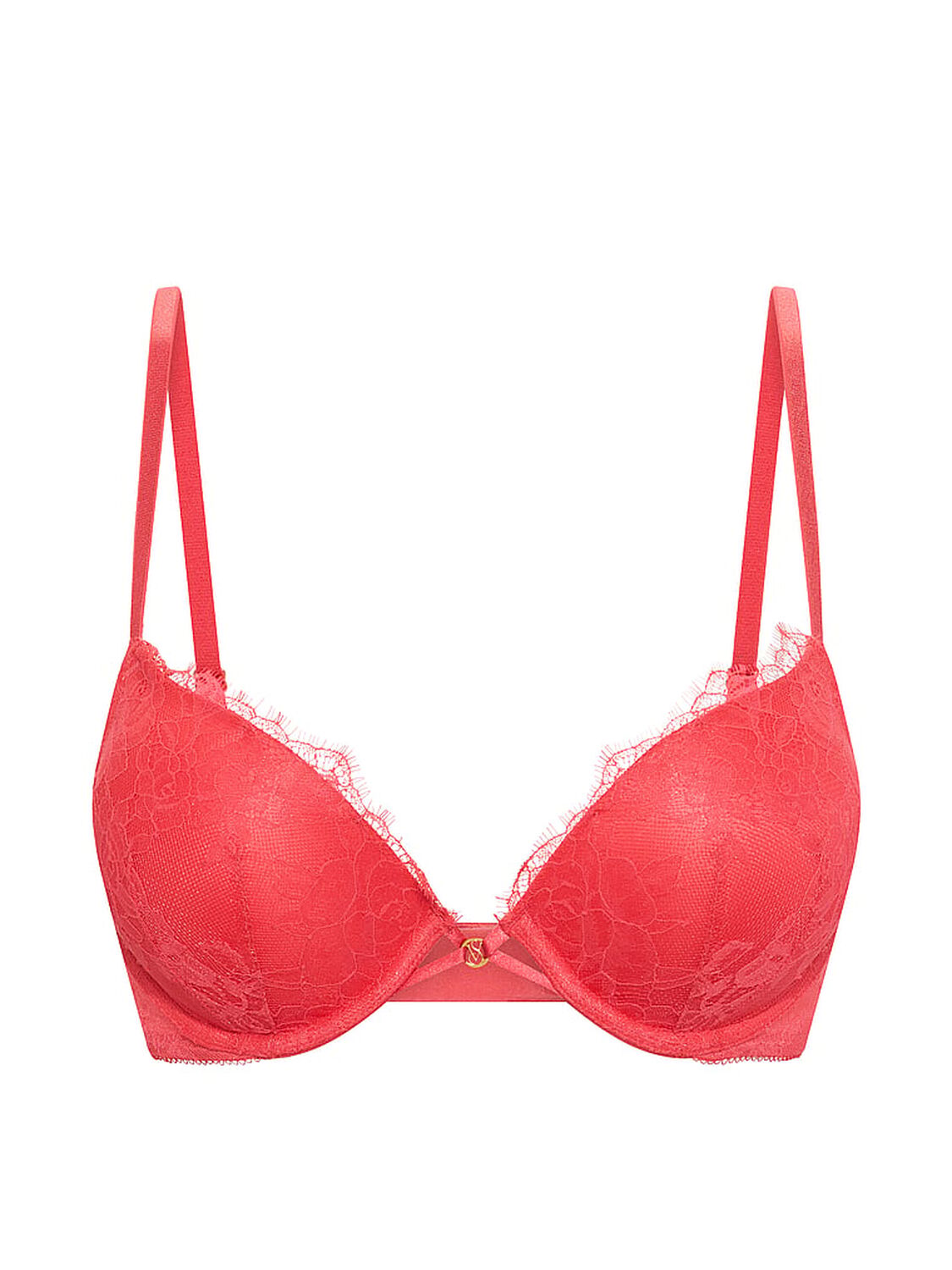 vs Very Sexy Bombshell Add-2-Cups Rose Lace Push-Up Bra Hot Coral 3 of 3 