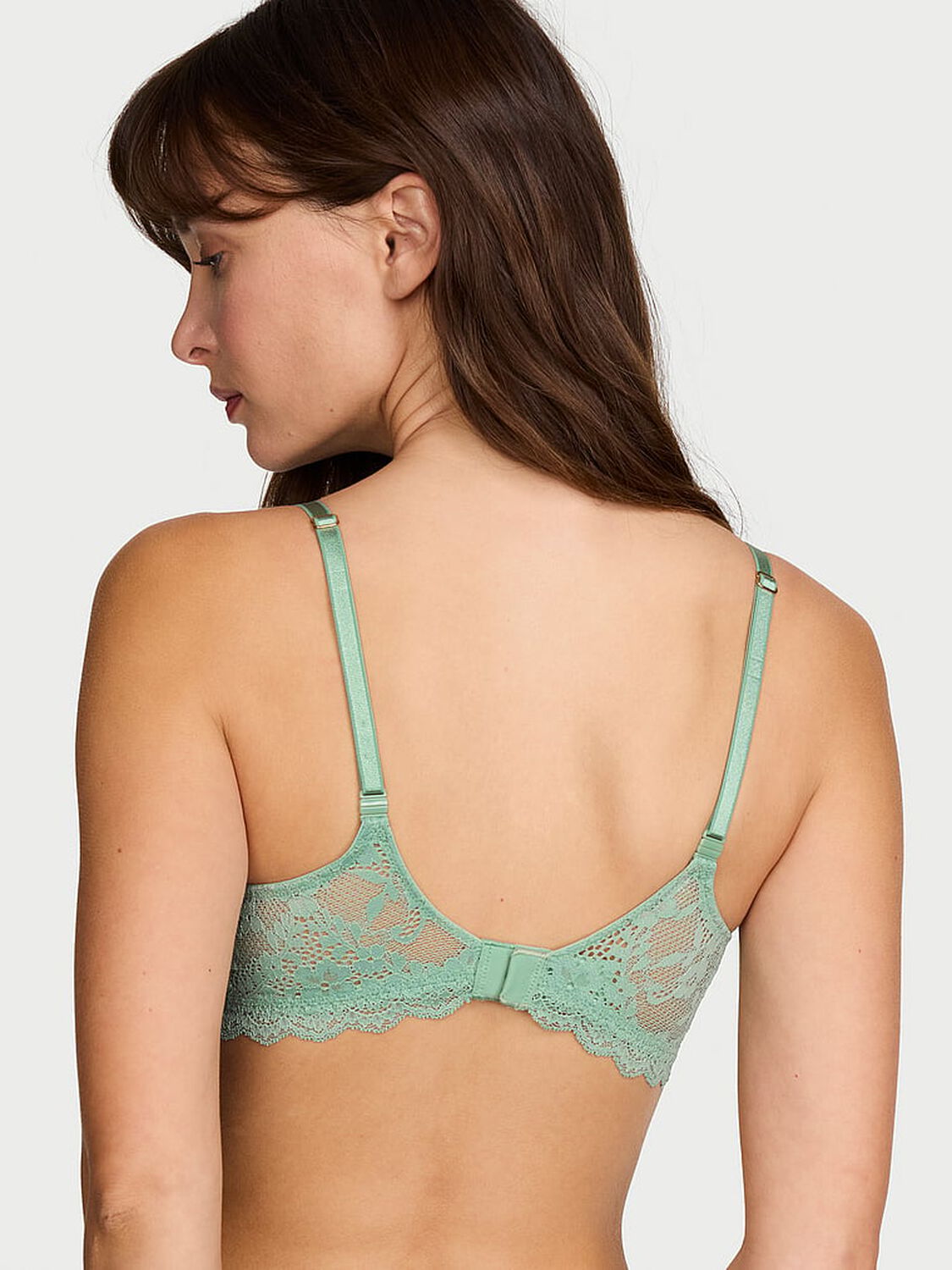 vs Dream Angels Smooth & Lace Wireless Push-Up Bra Sweet Spearmint 2 of 4 