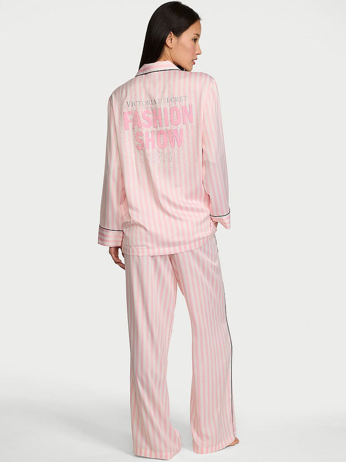vs Victoria's Secret VSFS '26 Signature Satin Long Pajama Set Iconic Stripe 3 of 4 
