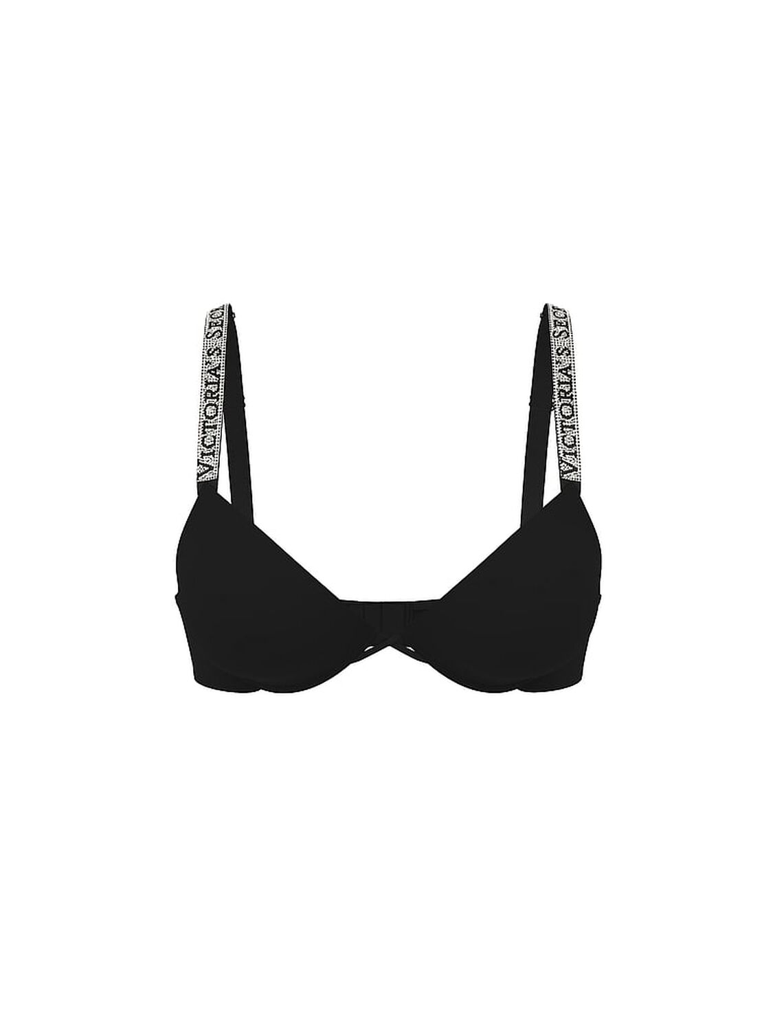 vs Very Sexy Logo Shine Strap Push-Up Bra Black 3 of 4 
