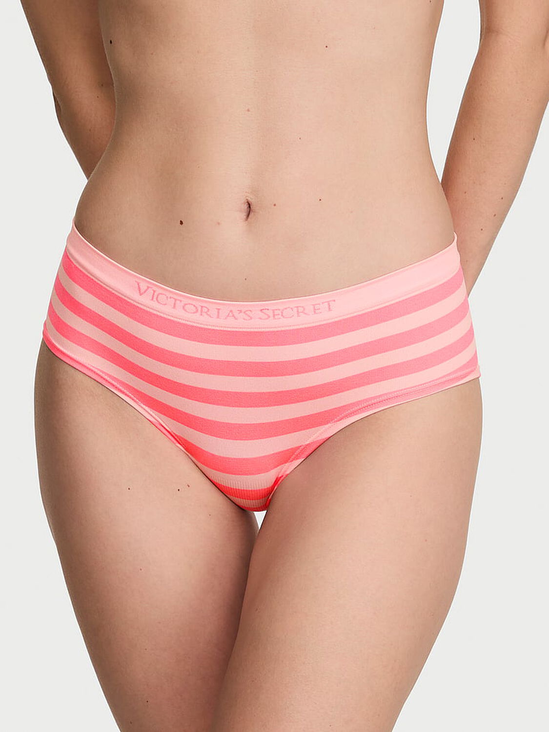 vs Seamless Seamless Hiphugger Panty Pink Highlighter Beach Stripe 1 of 3 