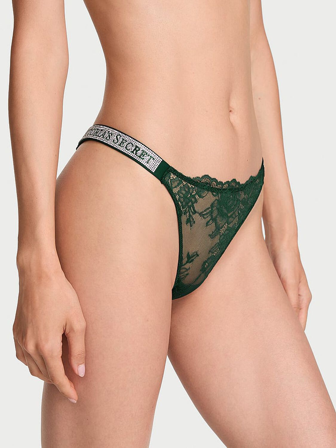 vs Very Sexy Shine Strap Lace Thong Panty 1 of 2 