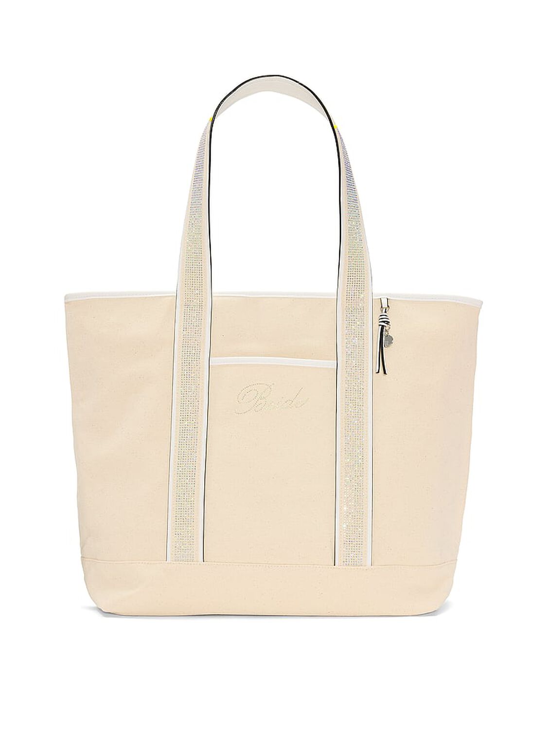 vs Victoria's Secret Bridal Shine Canvas Tote Bag Natural 1 of 3 