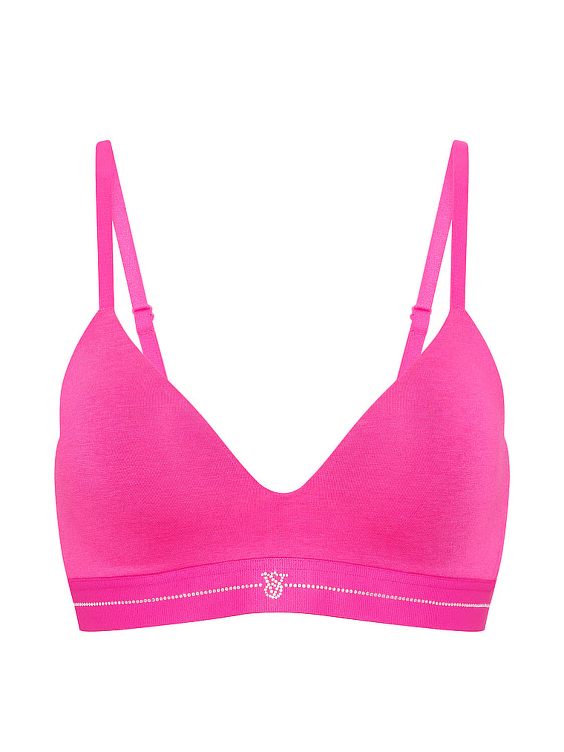 vs The T-Shirt Signature Shine Cotton Lightly Lined Wireless Bra Pink Fire 3 of 3 