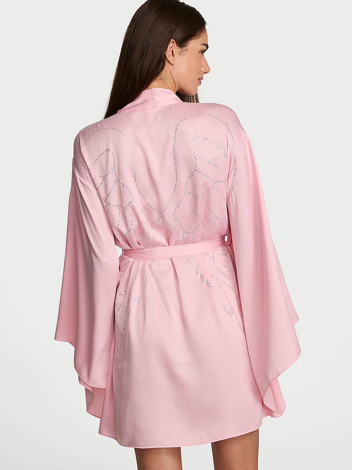 vs Very Sexy VSFS '26 Satin Short Wide-Sleeve Robe Pretty Blossom 3 of 4 