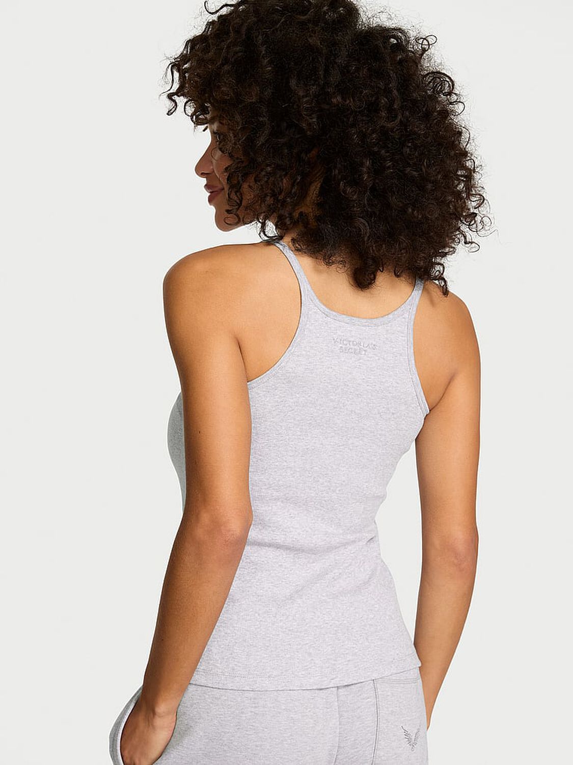 vs Victoria's Secret Mix & Match Sleep Perfect Ribbed Tank Top Vs Medium Heather Grey 2 of 4 