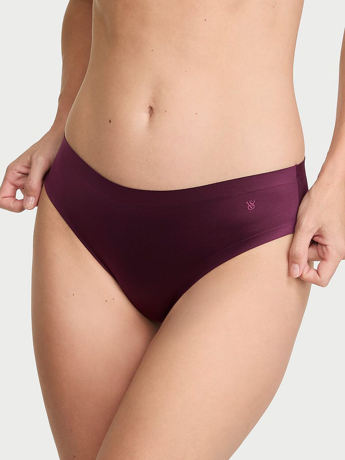 vs No-Show No-Show High-Shine Mid-Rise Thong Panty 1 of 2 